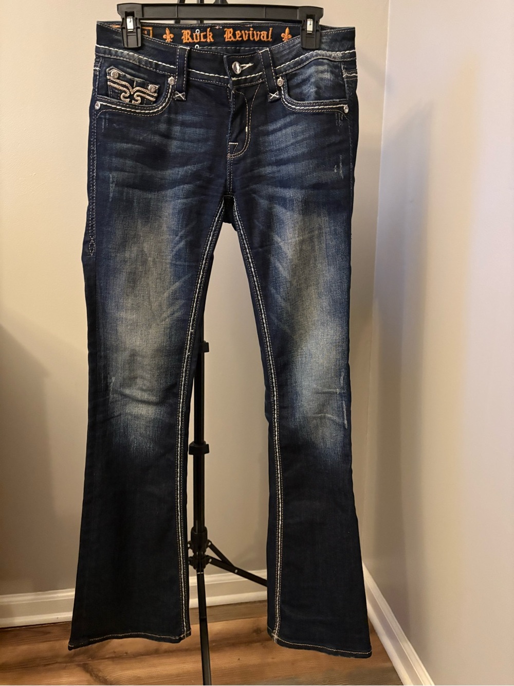 Rock Revival Size 27 Women's Bootcut Jeans with Stitch Detail